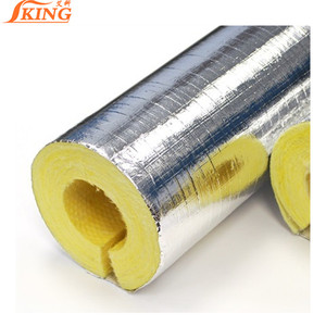 ISOKING tuberia de lana de vidrio tuyau en fibre de verre avec FSK pour isolation <span class=keywords><strong>coquille</strong></span> de tuyau en laine de verre - Product Image 2