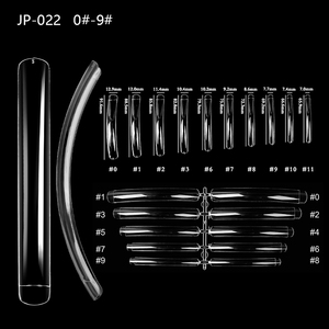 Ongles artificiels extra longs XXXL carrés transparents, couvrance totale, droits, sans courbe en C, 12 tailles - Product Image 1