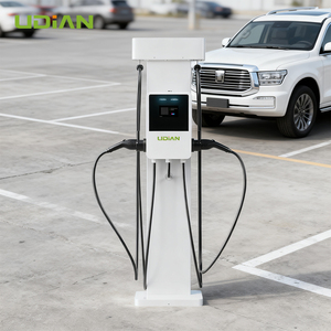 Nouvelle borne de recharge murale pour VE, 22 kW*2, double connecteur GB/T, avec socle en tôle, gestion intégrée des câbles, OCPP 1.6, 4G, RFID - Product Image 1