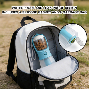Manufacturer 3 1 Portable Outdoor Eco-Friendly Pet Food Water Container <b>Set</b> Custom Dispenser Poop Bag Traveling 600ml Large Size - Product Image 5