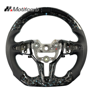 Volante Deportivo Personalizado con Pantalla LED Inteligente Azul de Fibra de Carbono Forjado para Hyundai Elantra N I30N I20N N-line Kona N 2018-2026 - Product Image 1