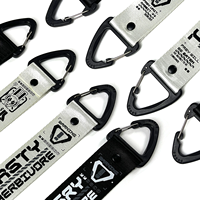 Gantungan Kunci Lanyard Pendek Berkualitas Tinggi Custom Dengan Pengait Karabiner Ramah Lingkungan Sablon Sutra Gantungan Kunci Karabiner