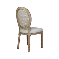 WS 9652 Chaise en bois massif avec dossier en rotin et tabouret de bar Oka pour le salon Cane Back Wicker