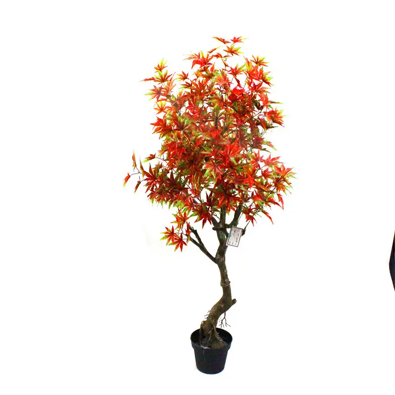 DIY New Type Product Red Maple High Simulated PE Trunk Japanese Autumn Tree Potting Plant