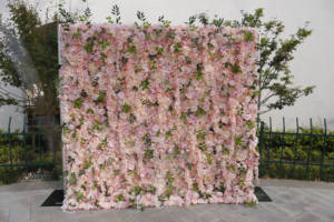 Toile <span class=keywords><strong>de</strong></span> fond murale rose artificielle, fleurs <span class=keywords><strong>de</strong></span> rose en soie au toucher réel, décoration <span class=keywords><strong>de</strong></span> mariage pour la Saint-Valentin, décoration élégante et douce pour les fleuristes - Product Image 3