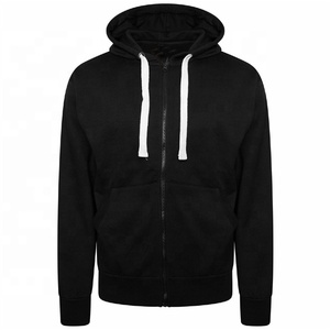Men's Fleece Full <b>Zip</b> Casual Sweatshirt Hoodie Black Customized with Custom Embroidery Logo & Design Windproof Winter - Product Image 1