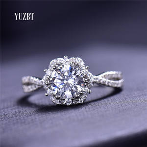 Argento 925 originale 1 carato Brilliant Cut Pass <span class=keywords><strong>Diamond</strong></span> <span class=keywords><strong>Test</strong></span> D Color Moissanite Infinite Arm Ring per le donne Wedding Fine Jewelry - Product Image 1