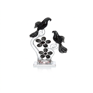 Objeto Decorativo de Cristal de Murano Hecho a Mano con Diseño Floral de Loro, Decoración Contemporánea para Mesa, Adorno para el Hogar con Forma Irregular de Animal - Product Image 3