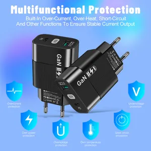 Wholesale 65W EU/US CE/ROHS/FCC Dual Port USB C Power adapter Type-C QC 3.0 for Samsung Tablet Wall Charger