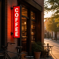 Enseigne lumineuse LED personnalisée à double face pour extérieur, à suspendre, avec logo éclairé pour café-bar, Caja De Luz LED
