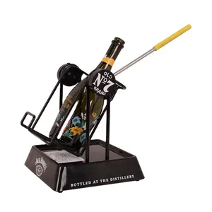 Porte-<span class=keywords><strong>bouteille</strong></span> de whisky en métal à levier de marque <span class=keywords><strong>Jack</strong></span> Daniel's présentoir d'alcool de comptoir moderne pour bar - Product Image 1