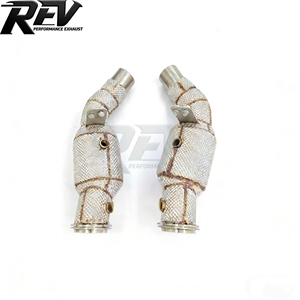 Collecteur d'échappement catalytique haute performance en acier inoxydable REV S304 pour Alfa <span class=keywords><strong>Romeo</strong></span> Giulia <span class=keywords><strong>Stelvio</strong></span> <span class=keywords><strong>Quadrifoglio</strong></span> 2.9T - Product Image 2