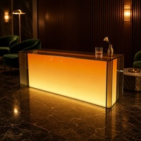 Comptoir de bar LED en acrylique transparent de luxe, comptoir de réception en acrylique dégradé, bureau lumineux, comptoir à boissons pour la décoration de bar à domicile