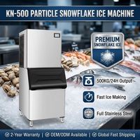 Máquina de Hielo en Cubitos de 300 kg con PLC y Compresor 220V, Fácil de Operar, Motor y Bomba de Agua para Bares Comerciales y Tiendas de Dulces