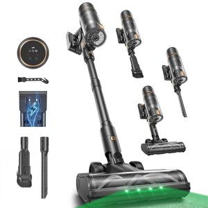 <span class=keywords><strong>Aspirateur</strong></span> balai <span class=keywords><strong>sans</strong></span> <span class=keywords><strong>fil</strong></span> avec écran LED, chargement <span class=keywords><strong>mural</strong></span>, aspiration 200+ AW, filtration HEPA, portable pour voiture, sols durs et poils d'animaux - Product Image 1