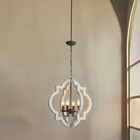 Lámpara Colgante de Estilo Rústico Americano, de Madera, para Cocina, Hogar, Estilo Retro, LED AC, E14, 4 Bombillas, Luz Blanca Cálida, para Restaurante