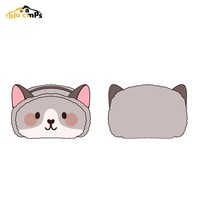Trousse à crayons en peluche de grande capacité avec poignée personnalisée, renard mignon, sac de papeterie multifonctionnel créatif, étui à stylo