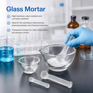 Mortier en verre borosilicate transparent Degao avec pilon, anti-corrosion, haute dureté, outil de laboratoire pour le broyage et le mélange de fines échantillons - Product Image 2