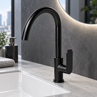 Robinet de lavabo moderne à levier unique en laiton pour salle de bain, idéal pour appartement, hôtel, projets de gros