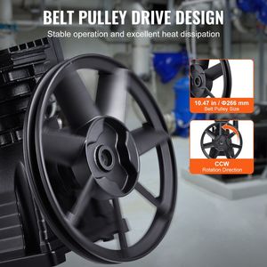 Tête de pompe à piston bicylindre 3HP 5.8CFM Pompe de compresseur d'air 90PSI pour usage industriel - Product Image 3