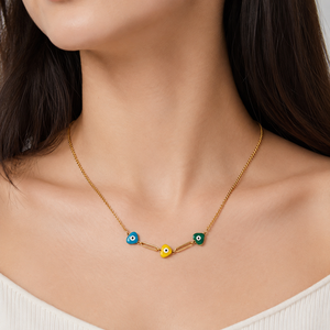 Collier Triangle Eye en Acier Inoxydable Plaqué Or 18K sous Vide, Variantes Couleurs Or et Argent - Product Image 5