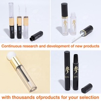 Tube de brillant à lèvres vide à double embout, transparent, rond, rechargeable, en plastique, pour emballage cosmétique