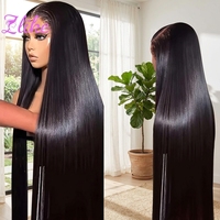 Wig Rambut Asli Manusia Virgin Brasil Lurus, Transparan Swiss Lace Frontal Wig Raw Mink, Hd Full 360 Lace Front Wig untuk Wanita Kulit Hitam
