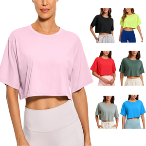 <span class=keywords><strong>T</strong></span>-shirts de sport décontractés pour hommes, essentiels de qualité supérieure, en coton, à col ras du cou et épaules tombantes, pour l'entraînement et le yoga - Product Image 1