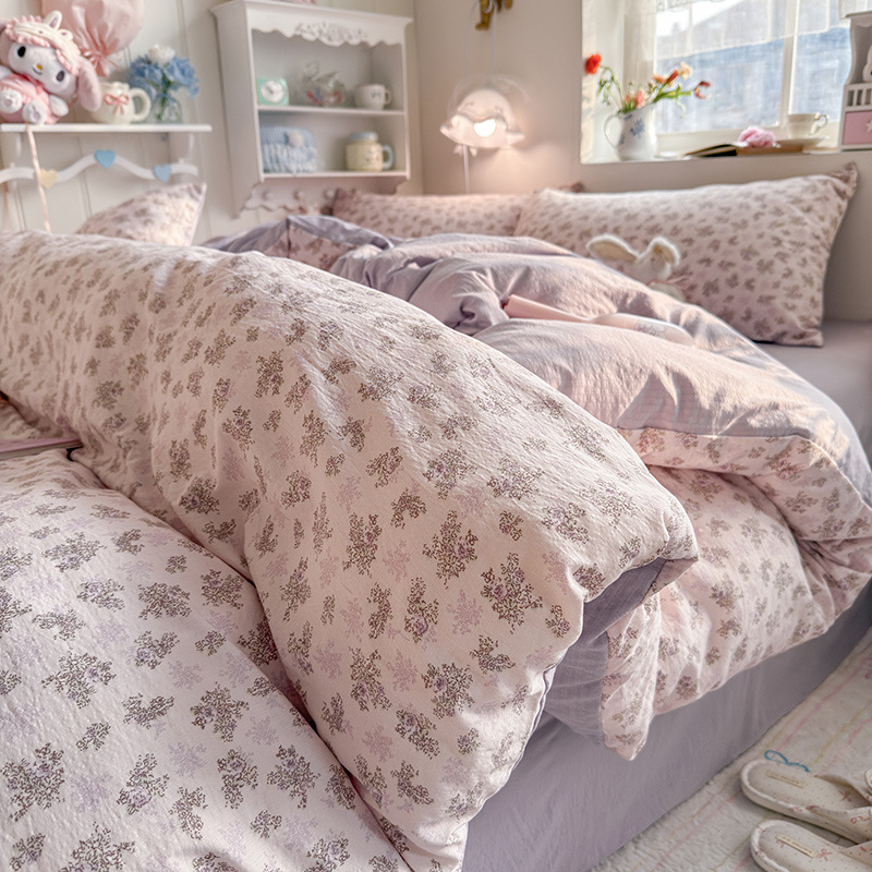 Lavender - 18 bed hat four-piece set-quilt cover 200230