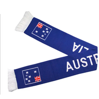 Écharpe souvenir pour les fans de l'équipe de football de club de football personnalisée écharpe à tricoter en polyester drapeau de l'Australie