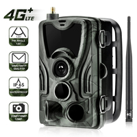 Cámara de Caza 4G 1080P 20MP, Cámara de Vigilancia de Fauna Silvestre, MMS SMTP FTP SMS HC-801LTE, Compatible con Visión Nocturna