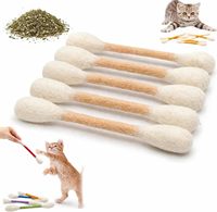 Jouet pour chat en feutre de laine pure, grande bâtonnette de chatonnerie pour le nettoyage dentaire et la stimulation, soulagement de l'ennui, avec herbe à chat