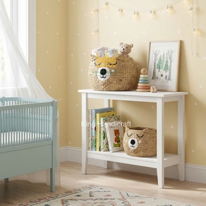 Panier de rangement tressé en jacinthe d'eau à prix abordable avec poignées pour enfants et bébés, organisateur de chambre à coucher - Product Image 4