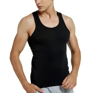 Camiseta sin mangas lisa con Logo personalizado para hombre, camiseta sin mangas de algodón 100% para entrenamiento