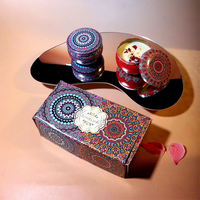 Ensemble de bougies parfumées artisanales à fleurs séchées pour hôtel, en boîte cadeau, vente chaude