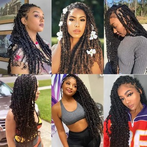 Passion Twist Crochet Hair 18 Inch Pre Looped Passion Twist Braiding Synthetic Hair Bohemian <strong>Braid</strong> for Crochet Pretwisted Hair - Product Image 5