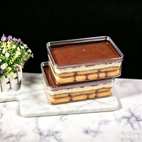 Grand Contenant Transparent en PS pour Tiramisu, Boîte à Mousse en Plastique pour Vente en Gros, Boîte à Tiramisu pour Aliments, Boîte à Gâteau