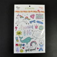 3 Feuilles d'Autocollants Washi Licorne Mignonne Livre Bullet Journal Planner Décoratif DIY