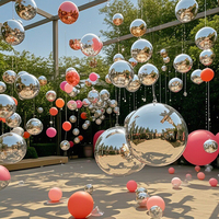Décoration de Noël Ballon gonflable en PVC Miroir géant Ballon brillant