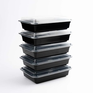 Recipientes de plástico para preparación de comidas de 28 oz con tapas, caja de almacenamiento de alimentos <span class=keywords><strong>Rectangular</strong></span> a prueba de fugas para restaurante - Product Image 6
