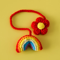 Pendentifs en laine au crochet motif flocon de neige, feuille, chariot de fruits, arc-en-ciel, pêches, citrons, poires, kakis, pastèques pour la Fête des Mères