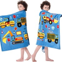Serviette de bain à capuche pour enfants de haute qualité, 100 % coton, absorbante, motif animal de dessin animé, serviette de natation portable pour enfants