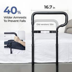 Déambulateur à lit double ergonomique et réglable en hauteur pour personnes âgées, poignée antidérapante pour marcheurs, mains courantes larges et confortables - Product Image 2