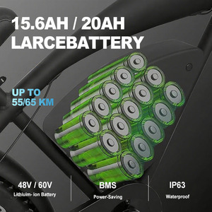 Vélo électrique haute vitesse 55 km/h 1500w moteur à double rayon 26*4 gros pneu batterie au Lithium 7 vitesses vélo de saleté électrique - Product Image 3