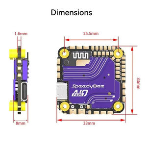 SpeedyBee F405 AIO 40A Bluejay 25,5x25,5 Полетный контроллер с ICM-42688 гироскопическим SPA06-003 барометром для RC FPV Фристайл Дрон - Product Image 4