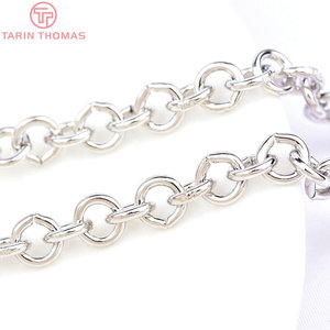 Оптовая продажа: Цепочки из железа цвета 24-каратного золота, O-образные, для изготовления ожерелий и браслетов, высококачественные ювелирные комплектующие - Product Image 5