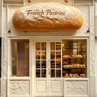 Insegna Pubblicitaria 3D Personalizzata in Acrilico Solido Non Illuminata con Logo in Rilievo per Panetterie e Pasticcerie, Impermeabile IP65