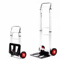 Carretilla Plegable Portátil de Aluminio Personalizable OEM de Dos Ruedas Carrito Industrial para Herramientas con Carga de 100 kg y Ruedas de Goma