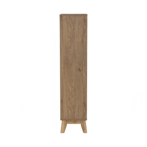 Meuble à chaussures HIRADO moderne couleur chêne naturel, organisateur d'entrée peu encombrant avec pieds en bois massif pour couloir d'appartement - Product Image 3