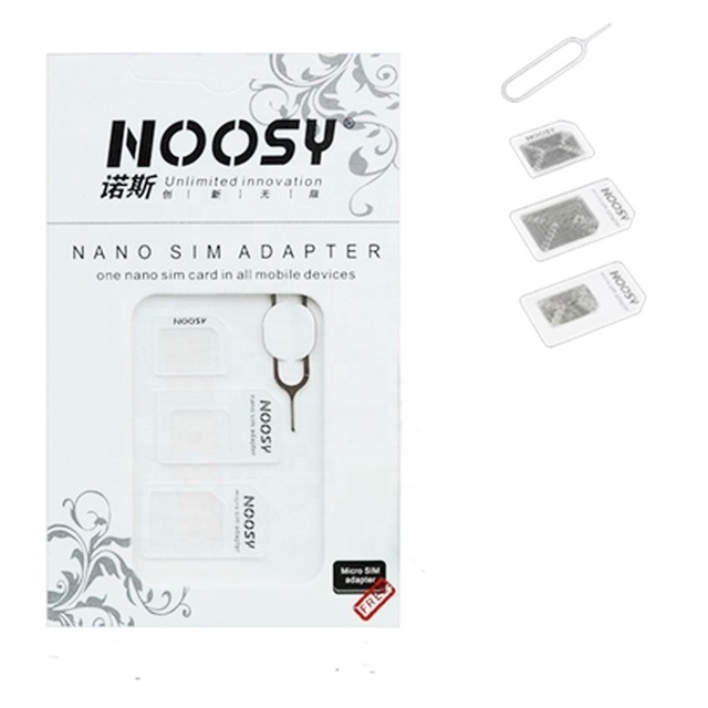 4 in 1 Micro Sim Card Nano SIM Adapter with Eject Pin for iPhone Smart Phone